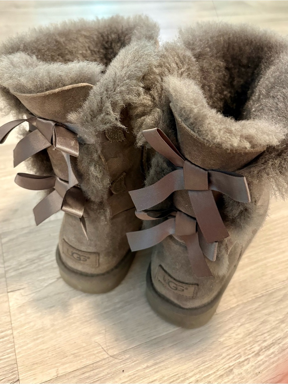 UGG Bailey Bow II Grey Boots Size US 9 / EU 40